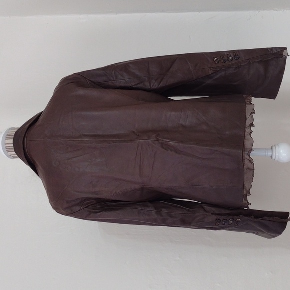 Zenobia Lux Brown 100% Genuine Leather Jacket Size 14 NEW Made in Italy - Picture 12 of 15